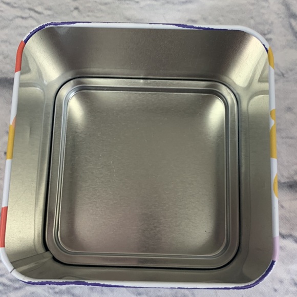 Fossil floral tin Square shape with lid - Picture 7 of 9